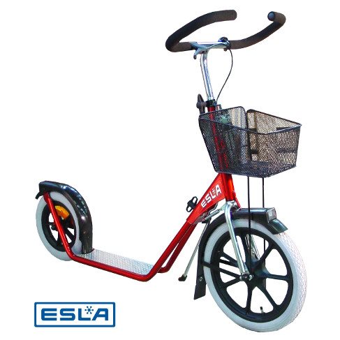 ESLA Sparkcykel 2-hjulig med hybridsstyre och korg